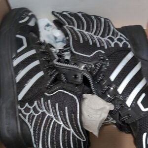 Adidas Kids Black and White Winged Sneakers
